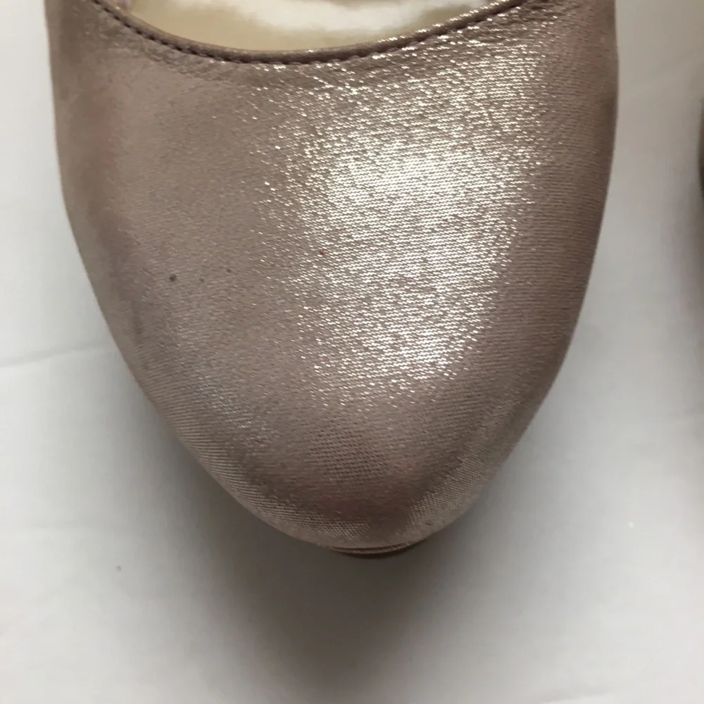Enzo Angiolini leather Pink Champagne Platform Heels Size 7 Shimmer